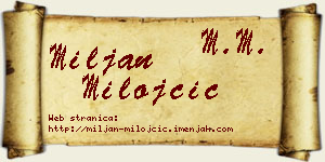 Miljan Milojčić vizit kartica